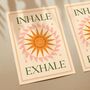 Inhale Exhale, Boho Yoga Quote Art Print Poster, thumbnail 3 of 4