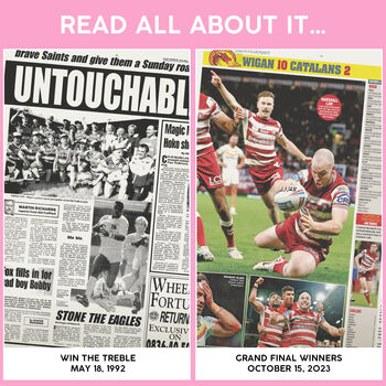 Wigan Warriors Personalised Gift Rugby Newspaper Book, 12 of 12