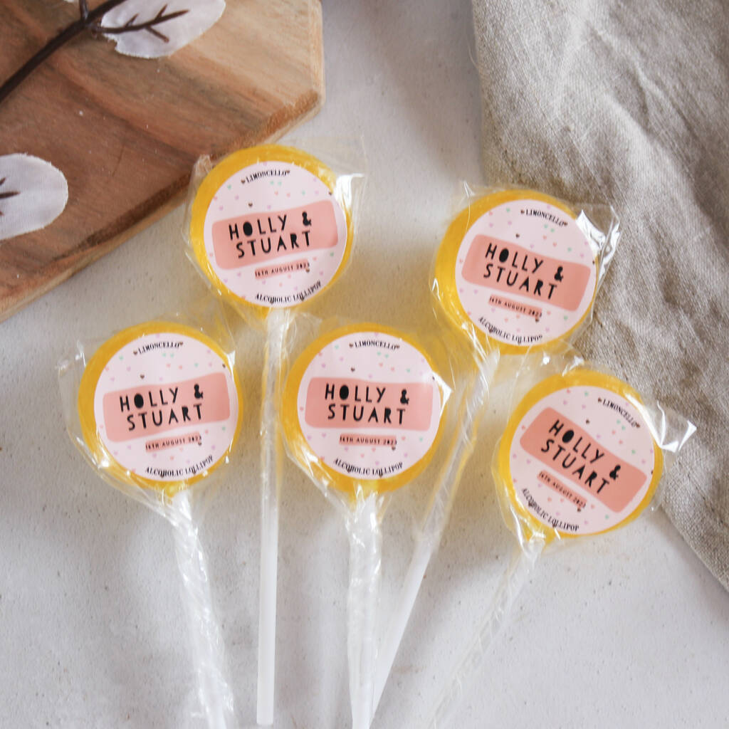 Personalised Heart Confetti Wedding Favour Lollipops, 1 of 5