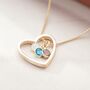 Family Birthstone Heart Personalised Necklace, thumbnail 4 of 12