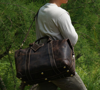 Classic Traveller Genuine Leather Holdall, 5 of 8