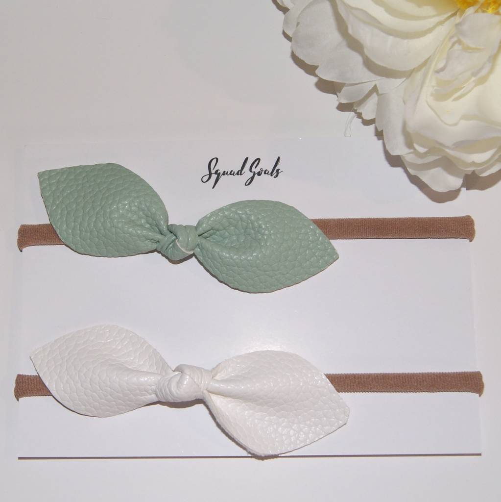 Newborn Baby Bow In White And Mint By LittleLily | notonthehighstreet.com
