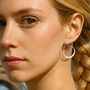 Tapered Gold Plated Sterling Silver Hoop Earrings, thumbnail 6 of 7
