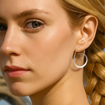 Tapered Gold Plated Sterling Silver Hoop Earrings, 6 of 7