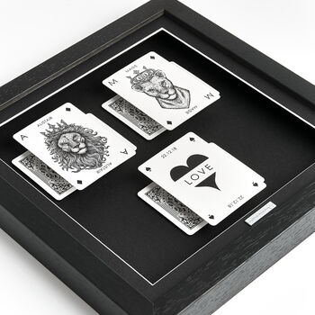Personalised Couples Gift Royal Lion Playing Cards Gift Frame, 5 of 9