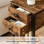 Tall Bedside Table Slim Side Table With Two Drawers, thumbnail 8 of 10