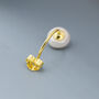 Sterling Silver Ball And Natural Freshwater Pearl Ear Jacket, thumbnail 5 of 12