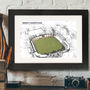 Father’s Day Illustrated Cricket Ground Framed Print, thumbnail 2 of 3