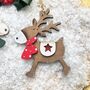 Wooden Personalised Reindeer Decorations, thumbnail 2 of 3