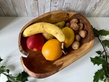 35cm Teak Root Bowl Handcrafted Natural Wood Fruit Bowl, 7 of 7