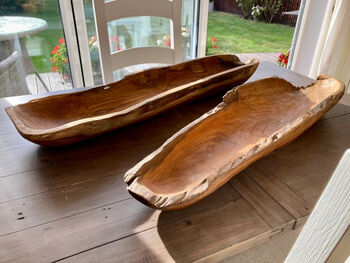 Huge 90cm Teak Root Long Fruit Bowl Wood Handmade Gift Centrepiece, 3 of 8