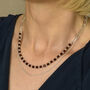 Gem Shine Garnet Necklace With Paperclip Chain, thumbnail 1 of 7