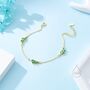 Emerald Green Cz Leaf Motif Bracelet, thumbnail 6 of 12