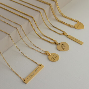Personalised Handwriting Horizontal Bar Necklace, 3 of 5
