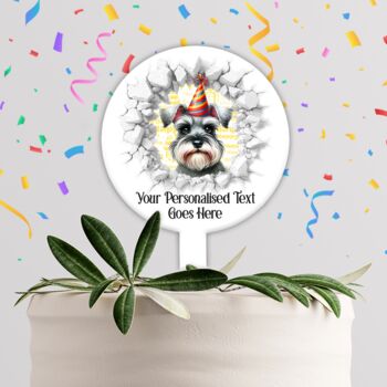 Personalised Schnauzer Birthday Break Through, 5 of 9