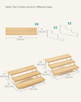 Two Piece Expandable Spice Rack Shelf Set, 3 of 8