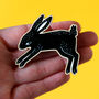 Black Rabbit Brooch, thumbnail 2 of 6