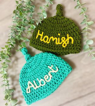 Personalised Handmade Baby Hat, 6 of 7