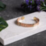 Solid Copper Bracelet With Golden Detail, Unisex Model, thumbnail 2 of 2