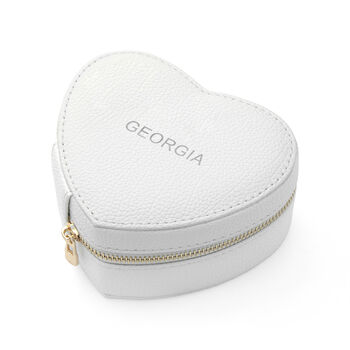 Personalised Bold Message White Heart Jewellery Case, 11 of 11