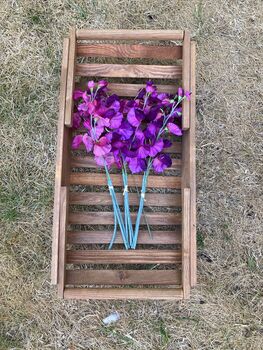 53cm Wooden Garden Trug Flower Basket Carrier With Folding Handles Gift, 3 of 9