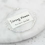 Strong Woman Sterling Silver Morse Code Chain Bracelet, thumbnail 1 of 6