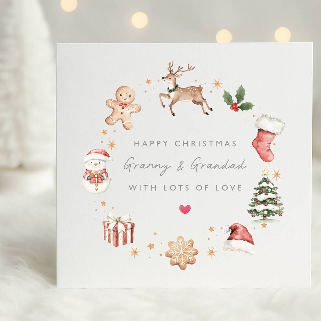 Christmas Gingerbread And Snowman Card *Fully Personalised