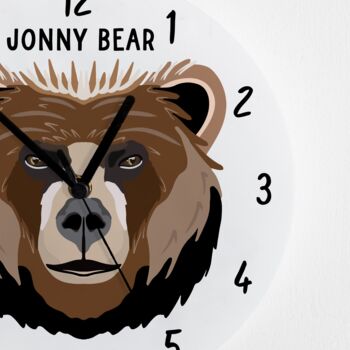 Personalised Bear Face Bedroom Wall Clock, 4 of 5