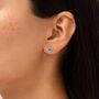 Blue Opal Heart Stud Earrings, thumbnail 2 of 4