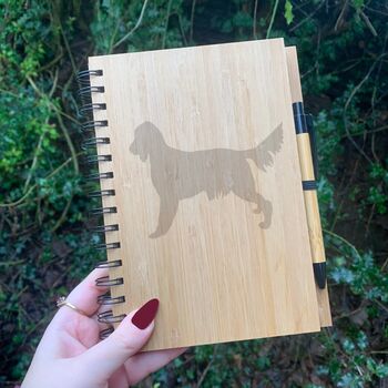 Personalised Irish Setter Silhouette Engraved Notebook, 2 of 2
