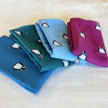 Christmas Baby Penguin Sketch Scarf, 2 of 6