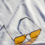 Orange Nose Bridge Angular Rectangle Aviator Sunglasses, thumbnail 6 of 8