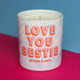 Personalised Bestie Scented Natural Wax Candle, thumbnail 1 of 7