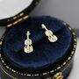 Tiny Violin Stud Earrings In Sterling Silver, thumbnail 5 of 11