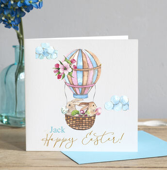 Personalised Easter Card, Hot Air Balloon, 2 of 2