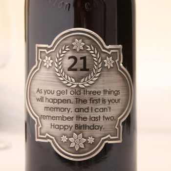 Personalised Chateauneuf Du Pape Birthday Pewter Label, 3 of 5