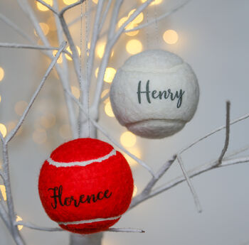Personalised Tennis Ball Christmas Baubles, 6 of 12