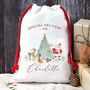 Personalised Christmas Santa Sack Woodland Animals, thumbnail 2 of 2
