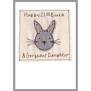 Personalised Bunny Rabbit Birthday Card For Him Or Her, 2 of 12