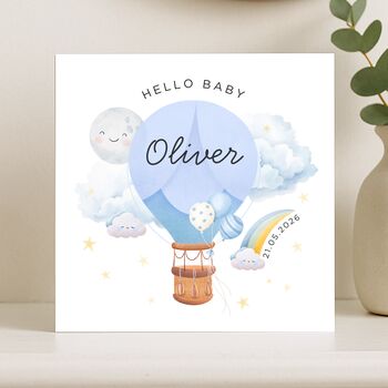 Personalised Welcome Baby Boy Card Balloon, 7 of 8