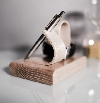 Luxury Ash Single Watch Stand With Pen Holder, 6 of 7