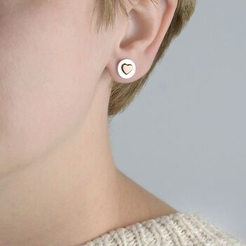 Heart Stud Earrings, 2 of 5