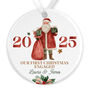 Personalised Ceramic First Christmas Engaged Tree Bauble In Various Designs, thumbnail 3 of 7