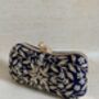 Navy Blue Frog Clasp Clutch, thumbnail 5 of 7
