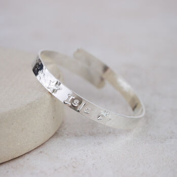 Sterling Silver Personalised Boys Christening Bangle, 9 of 10