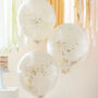 Double Layered Peach And Gold Glitter Confetti Balloons, thumbnail 1 of 3