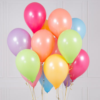 Pack Of 14 Pastel Rainbow Party Balloons By Bubblegum Balloons ...