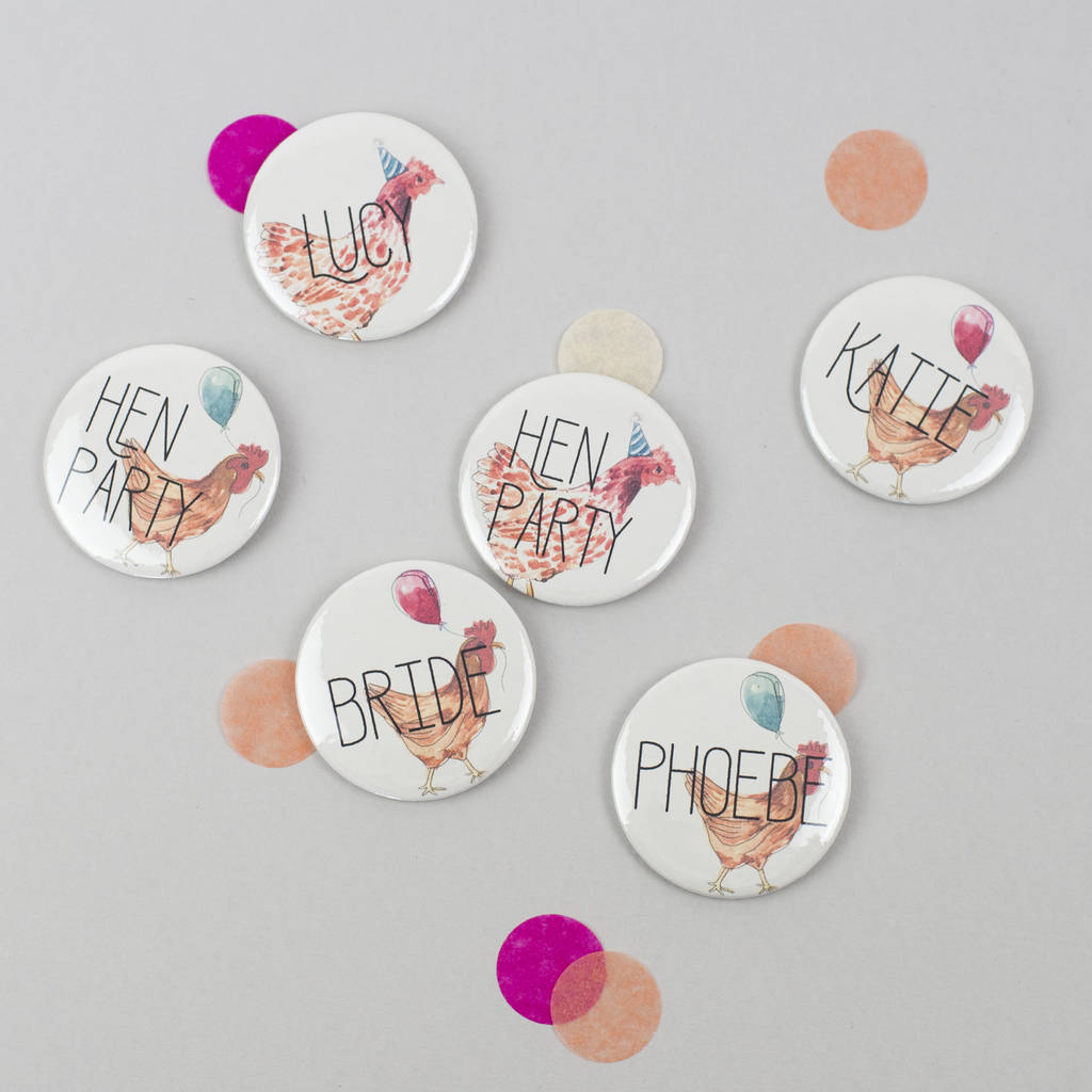 Party Hens Fun Personalised Hen Party Badges, 1 of 3