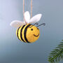 G Decor Handcrafted Queen Buzzy Bee Happy Felt Bee Christmas Tree Ornament, thumbnail 1 of 4