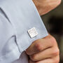 Personalised Childs Drawing Silver Square Cufflinks, thumbnail 4 of 4